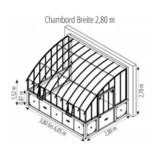Gewächshaus Chambord mit Aluminiumsockel