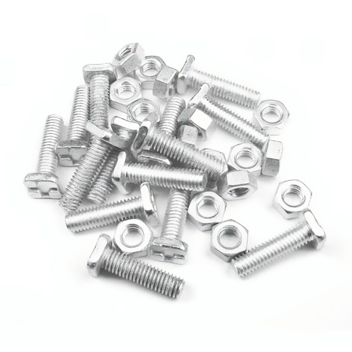 10 St. Flachkopfschraube und Mutter - 22 mm