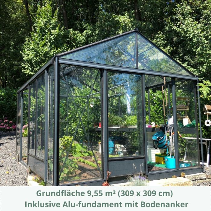 Gewächshaus Euroserre Maxi 309 Anthrazit | Länge 309 cm *Lagermodell*
