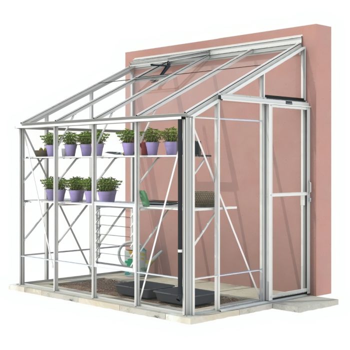 Gewächshaus Robinsons Lean-To Five 202 cm Weiß *Ex-Musterhaus*