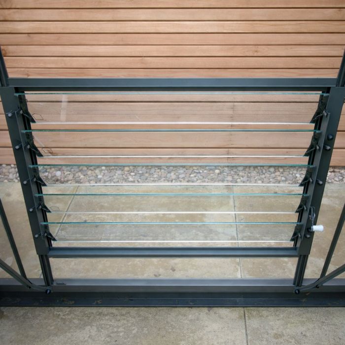 Lamellenfenster 61 cm | Moosgrau