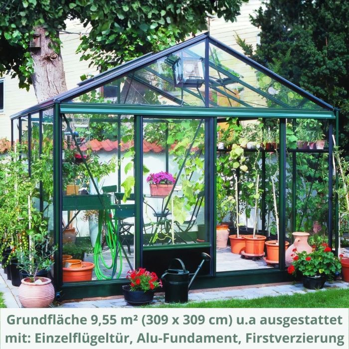 Gewächshaus Euroserre Maxi 309 Tannengrün | Länge 309 cm *Lagermodell*