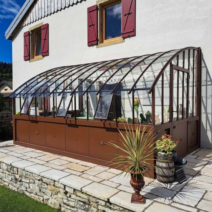 Anlehngewächshaus LAMS Chambord mit Aluminiumsockel