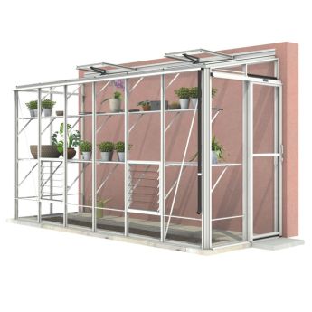 Anlehngewächshaus Robinsons Lean-To Four - Heritage White - Länge 387 cm