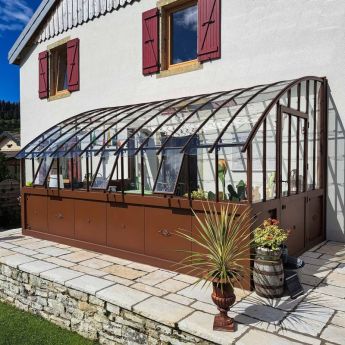 Anlehngewächshaus LAMS Chambord mit Aluminiumsockel