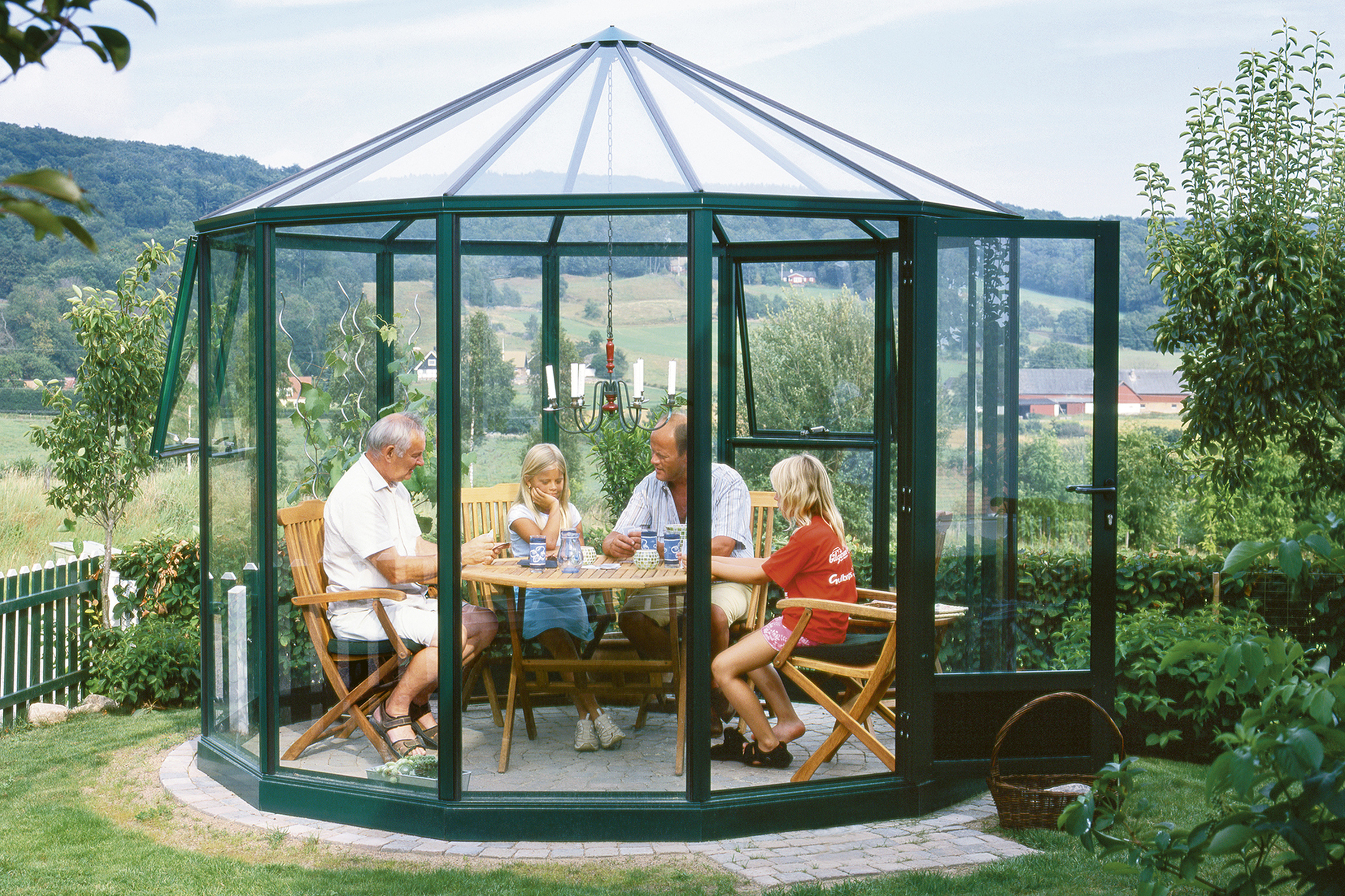 Rondon Alu-Gewächshaus | 4 mm Sicherheitsglas | ab B300xL300cm | Pulverlackiert | 12 Jahre Garantie | hochwertiges Gewächshaus Rund