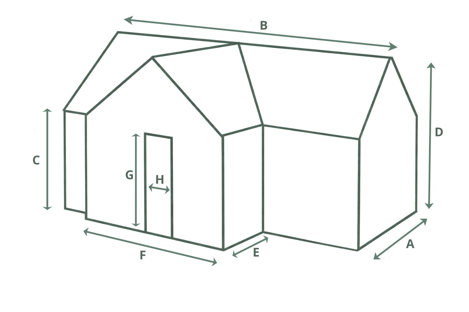 Abmessungen Gewächshaus T-Modell