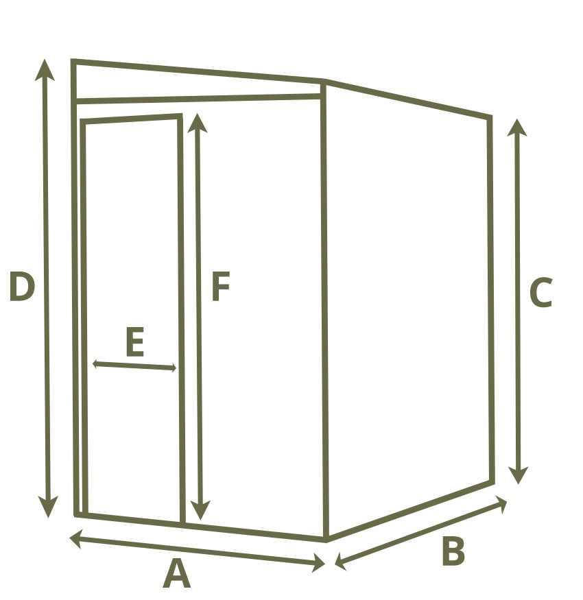 Abmessungen Anlehngewächshaus Lean-To